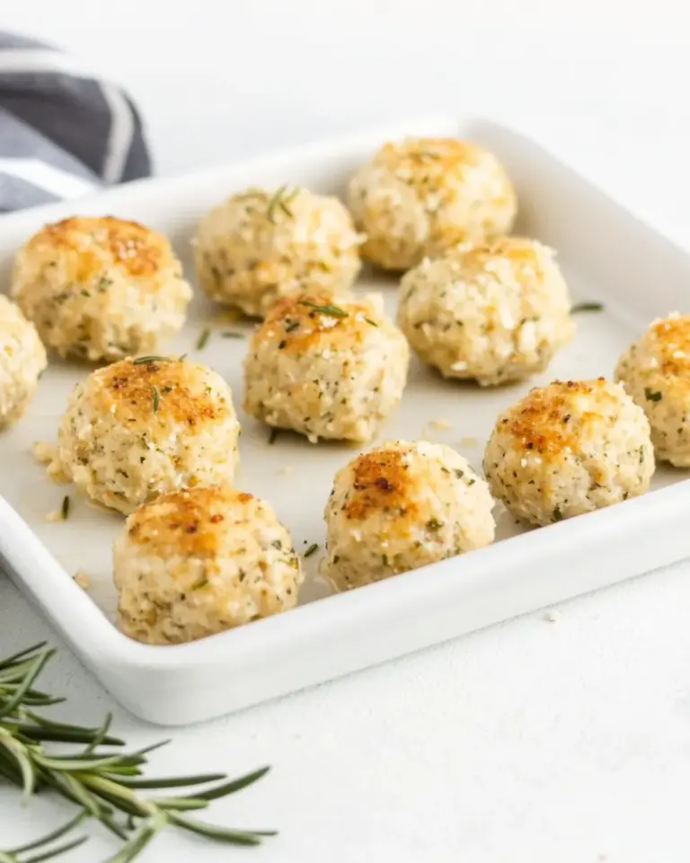 Homemade Baked Chicken Meatballs with Parmesan and Rosemary photo