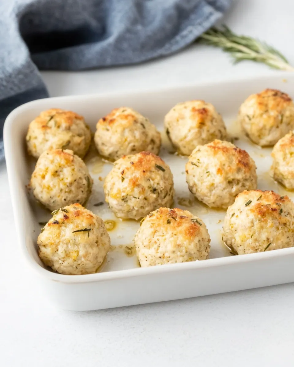 Classic Baked Chicken Meatballs with Parmesan and Rosemary image