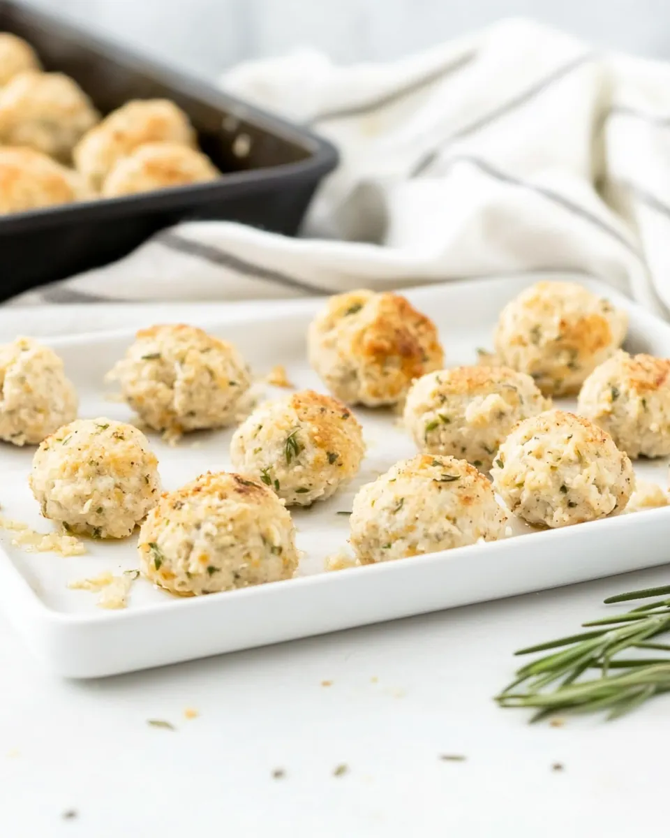Delicious Baked Chicken Meatballs with Parmesan and Rosemary shot