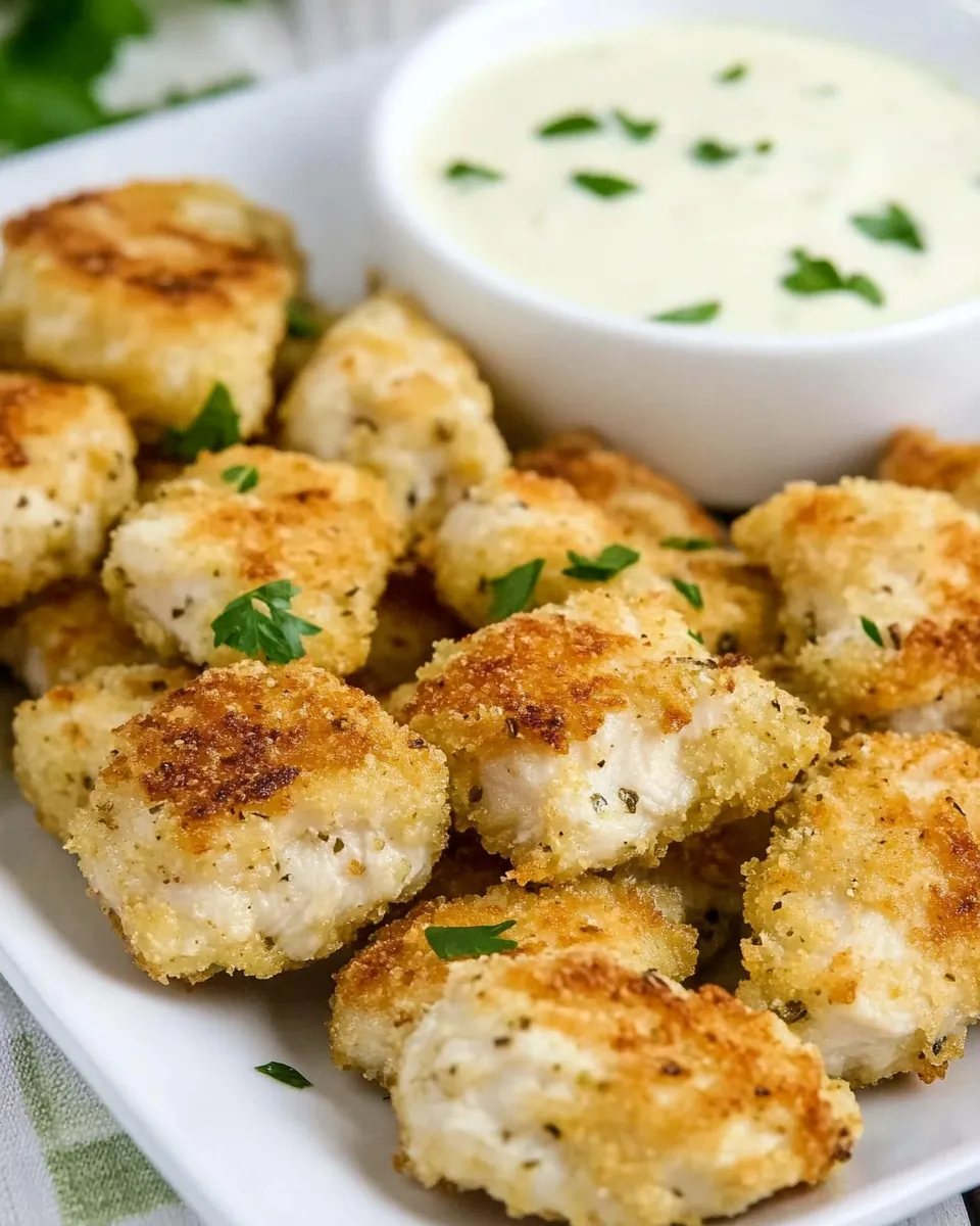 Delicious Baked Chicken Nuggets shot