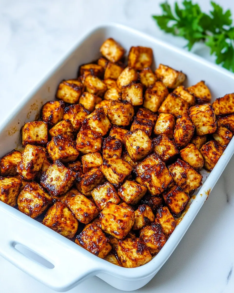 Homemade Baked Chili Miso Tofu Bites photo