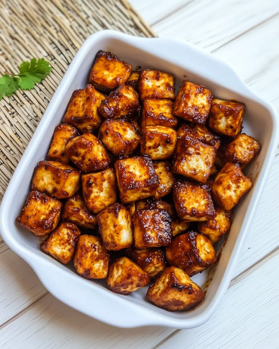 Easy Baked Chili Miso Tofu Bites recipe photo
