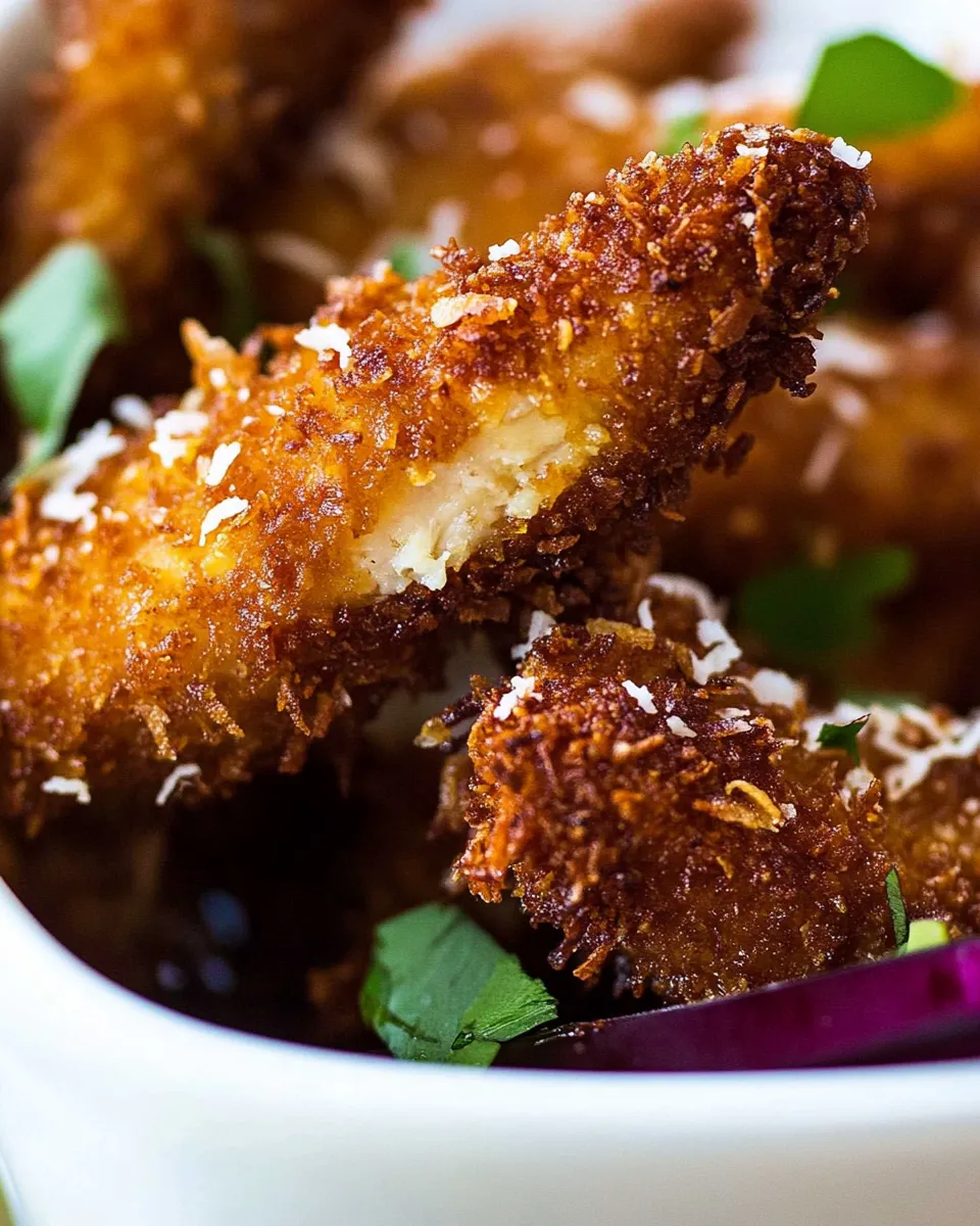 Delicious Baked Coconut Chicken Strips image