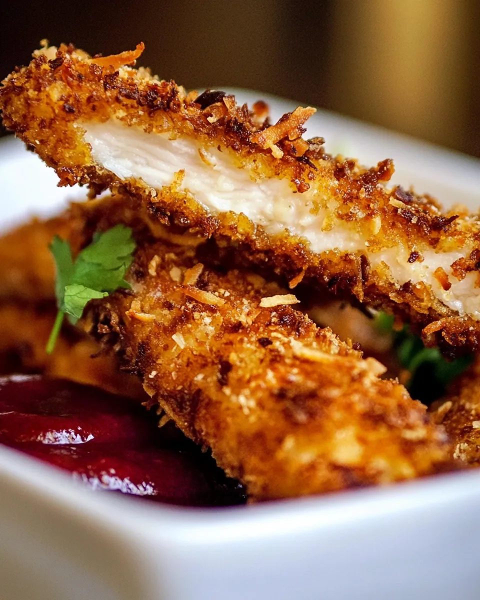 Quick Baked Coconut Chicken Strips picture