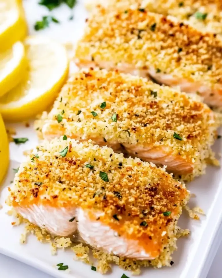 Homemade Baked Panko Breaded Salmon photo