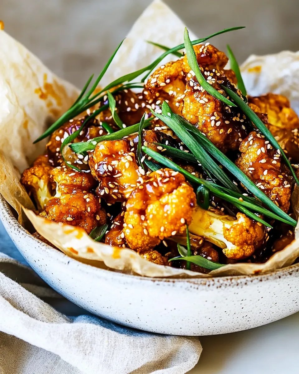 Homemade Baked Sesame Orange Cauliflower. picture