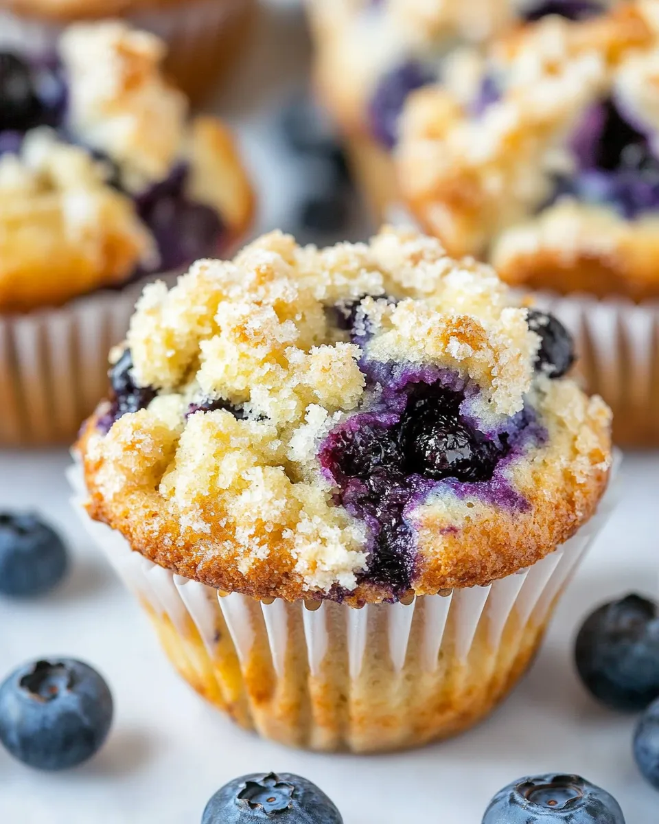Easy Bakery Style Blueberry Muffins picture