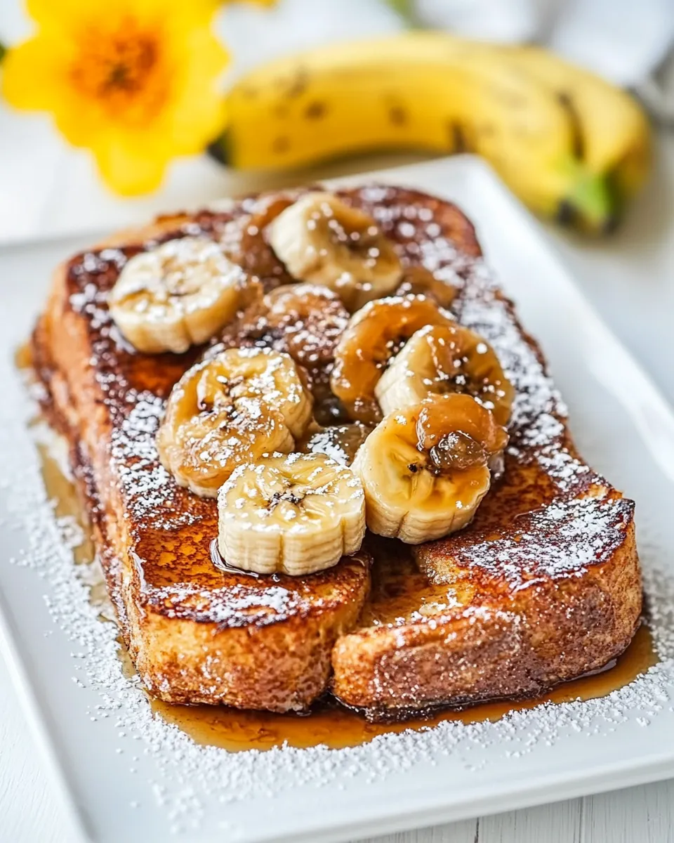 Homemade Banana Bread French Toast with Caramelized Bananas recipe photo