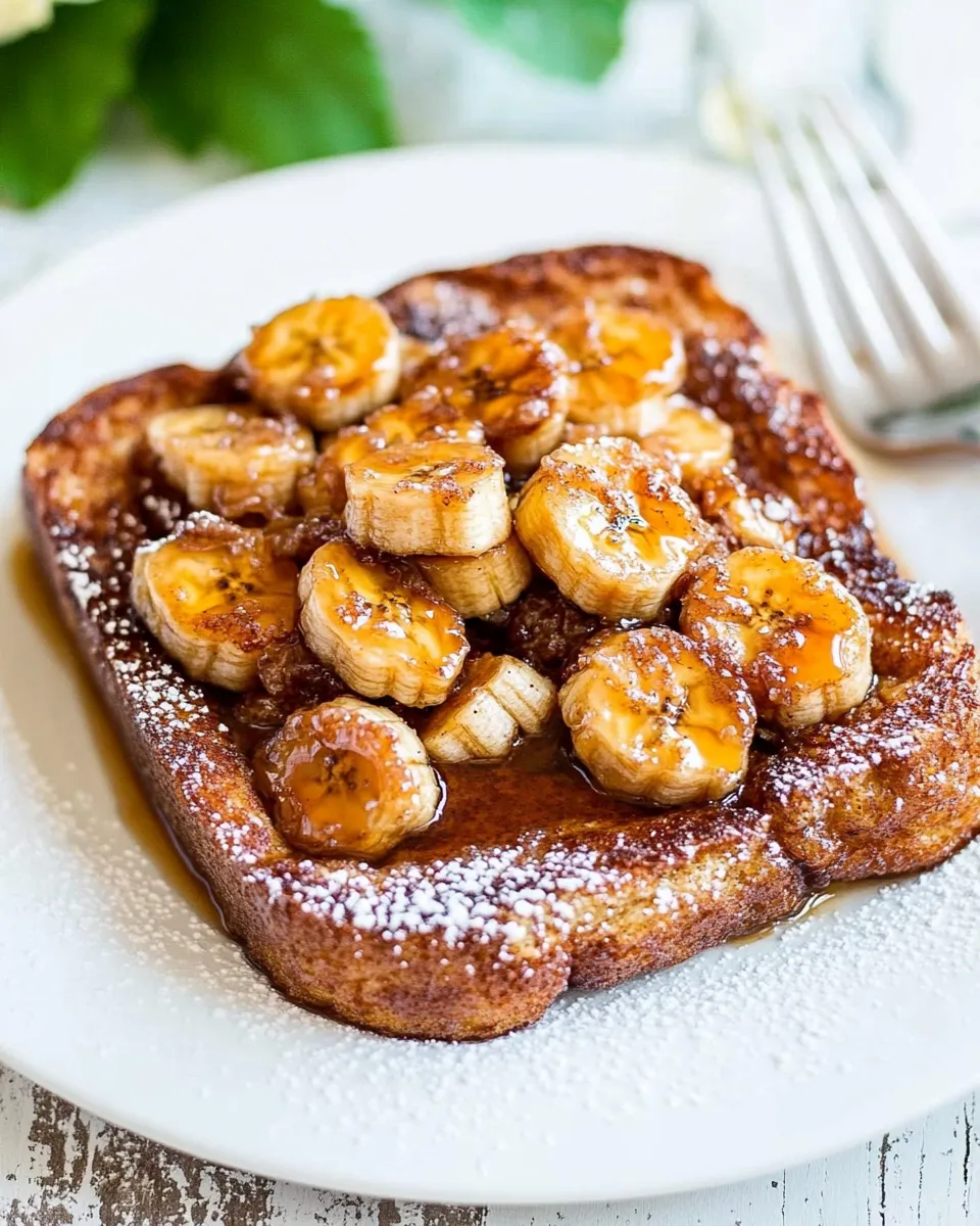 Delicious Banana Bread French Toast with Caramelized Bananas image