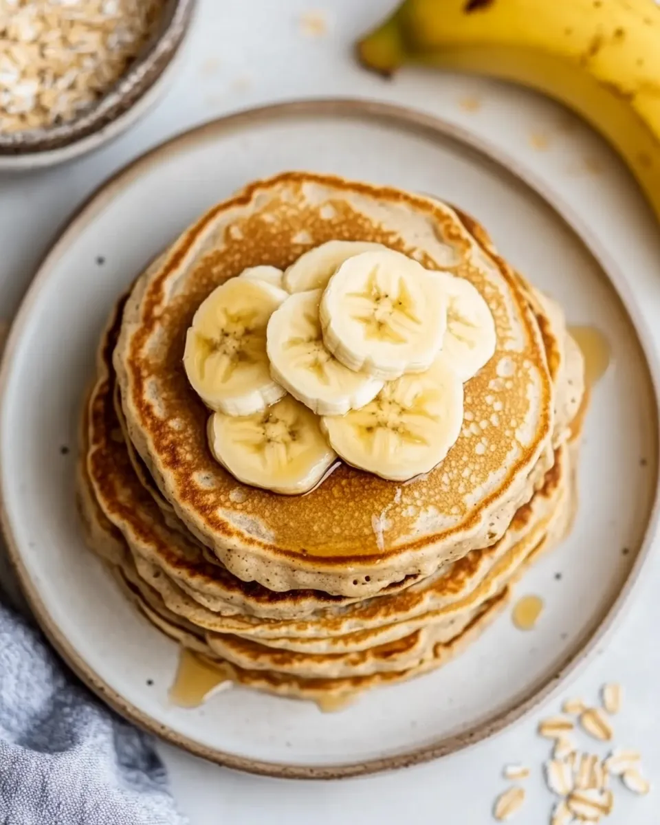 Homemade Banana Oat Blender Pancakes photo