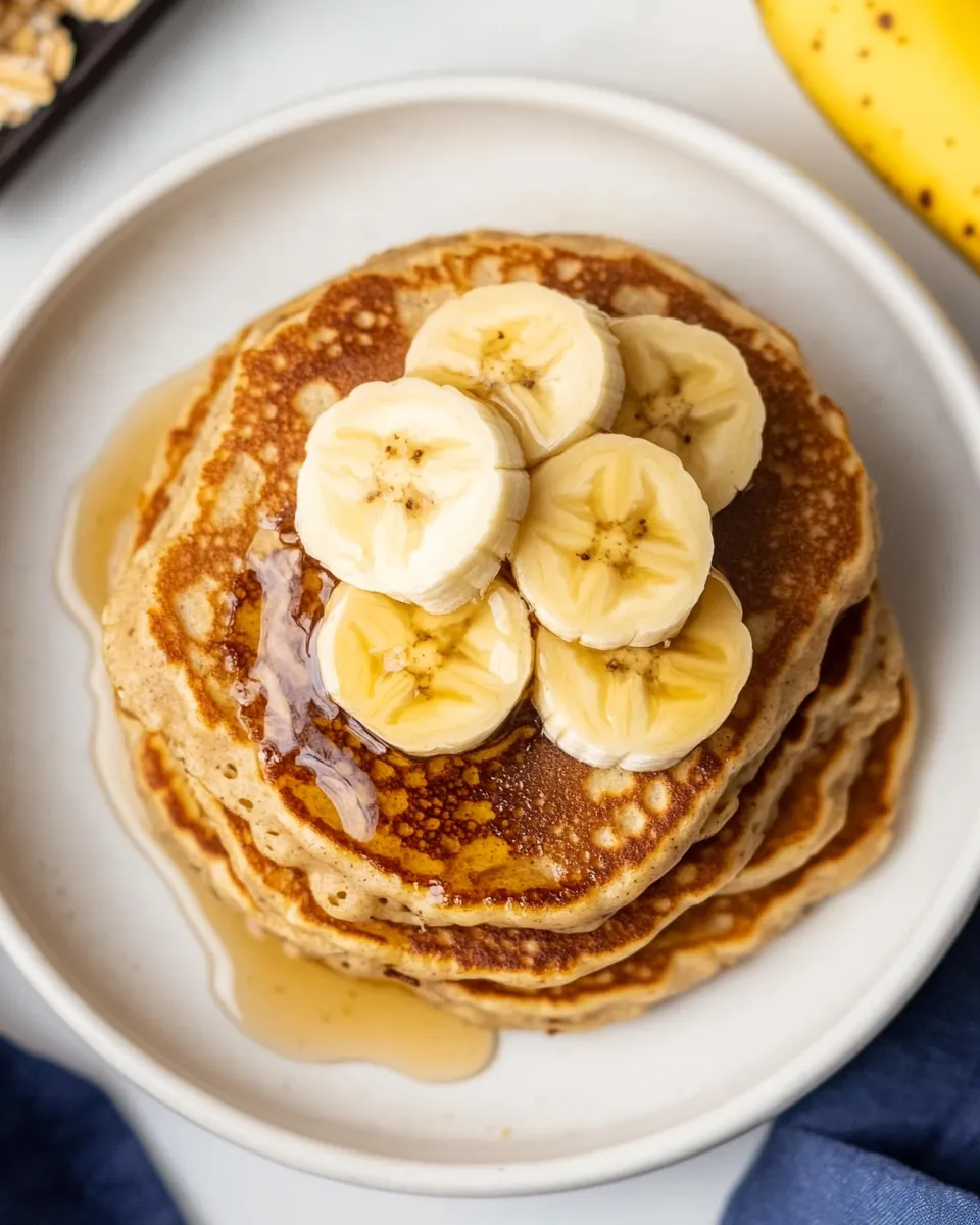 Delicious Banana Oat Blender Pancakes shot