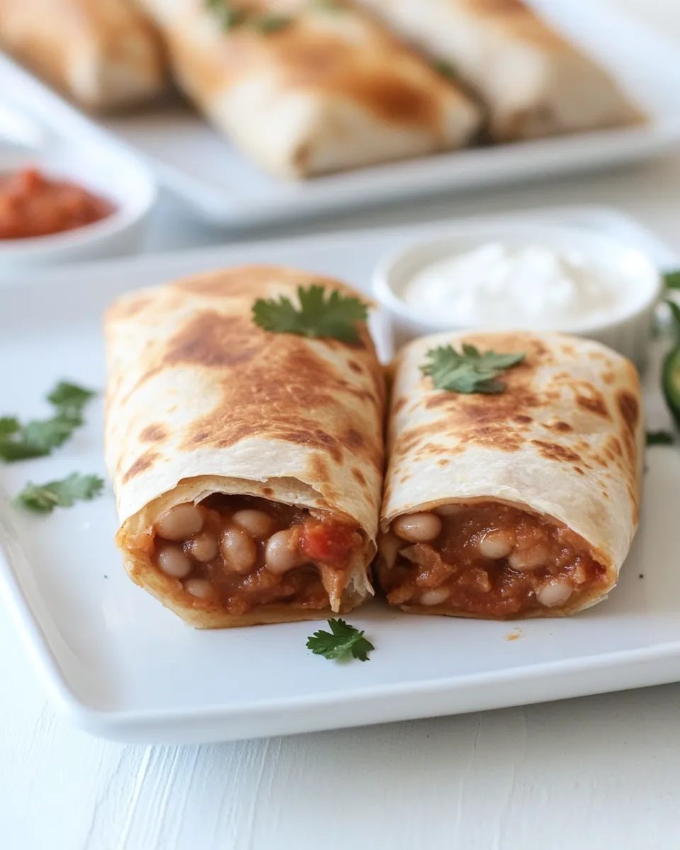 Delicious Bean Chimichangas shot