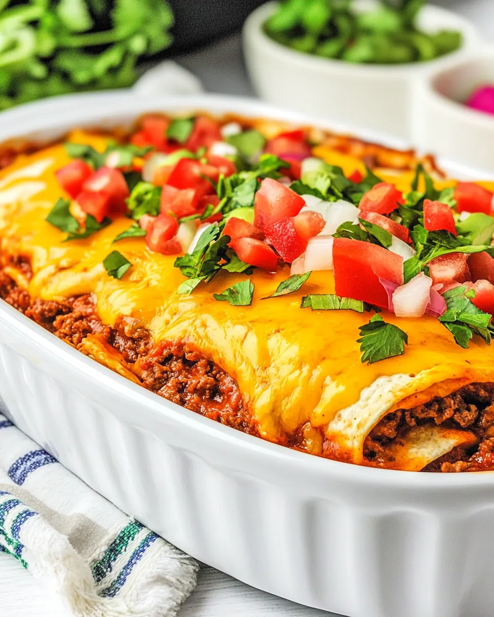 Easy Beef & Cheese Enchilada Casserole (Low-Carb) image