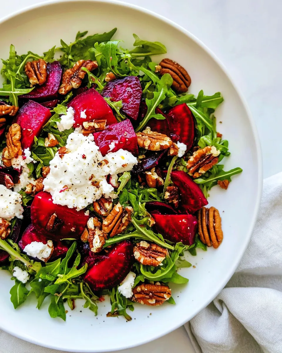 Classic Beet Salad with Goat Cheese and Candied Pecans image