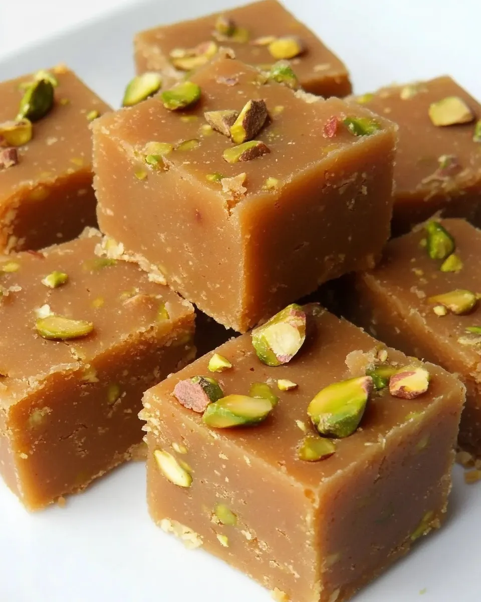 Delicious Besan Ki Barfi (Pakistani Chickpea Pistachio Fudge) shot