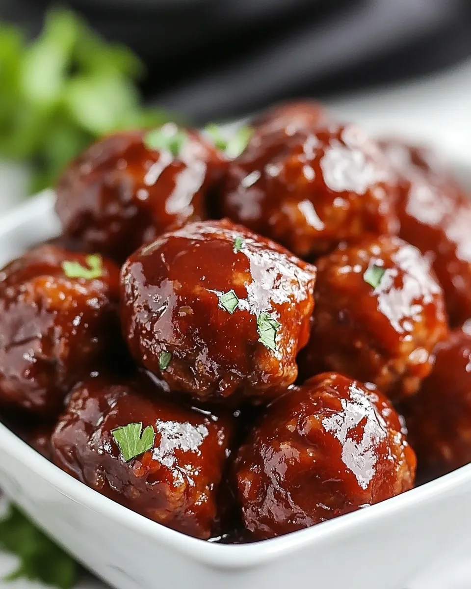 Delicious Best BBQ Crockpot Meatballs shot