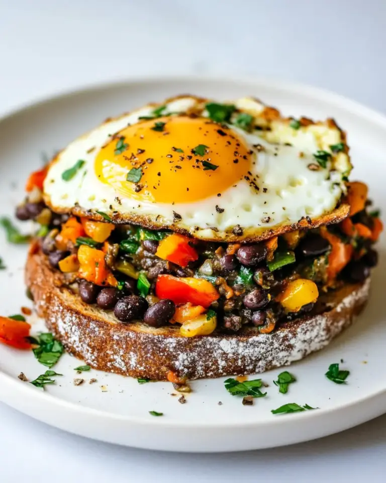 Homemade Black Bean and Egg Southwest Toast image