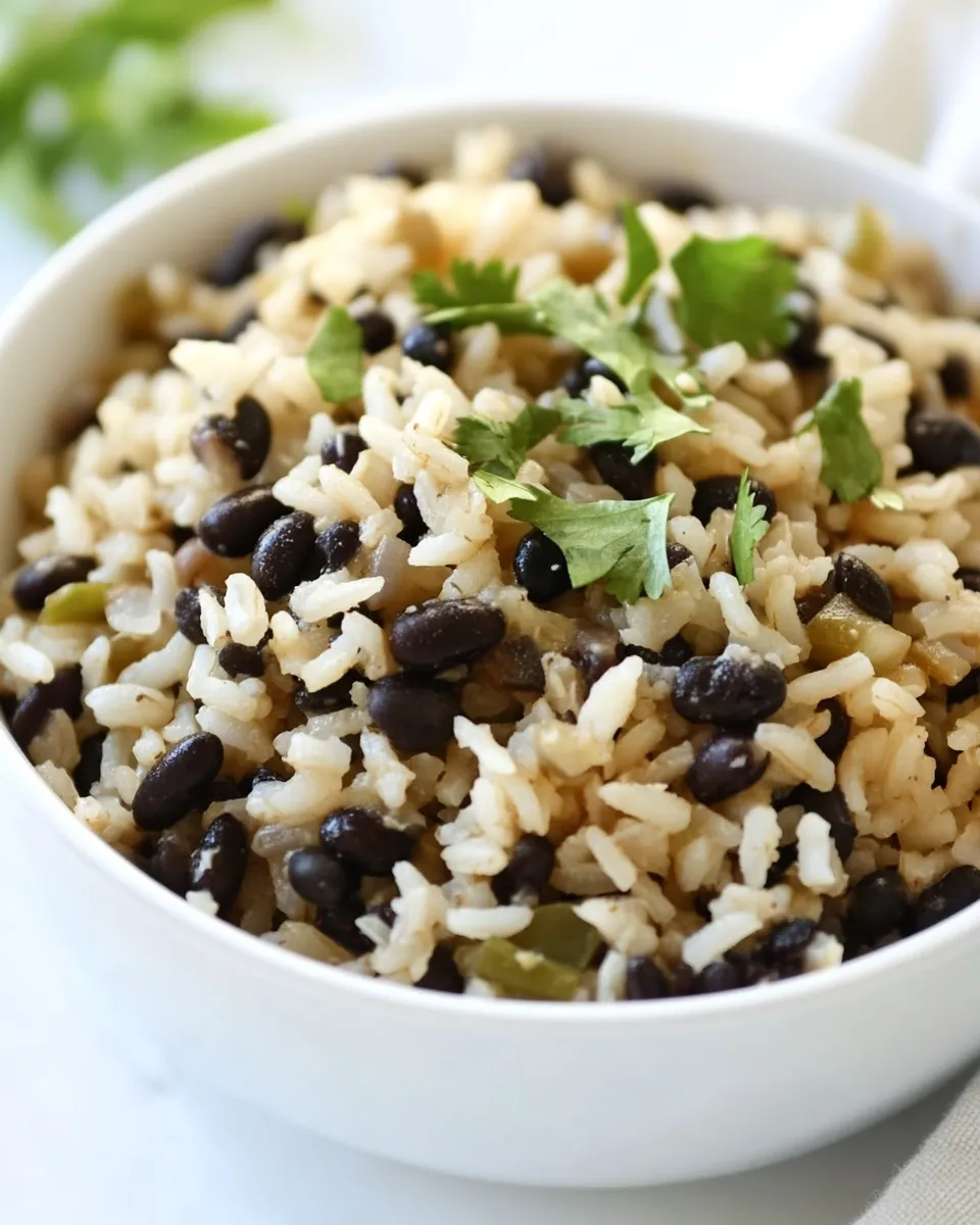 Delicious Black Beans and Rice shot