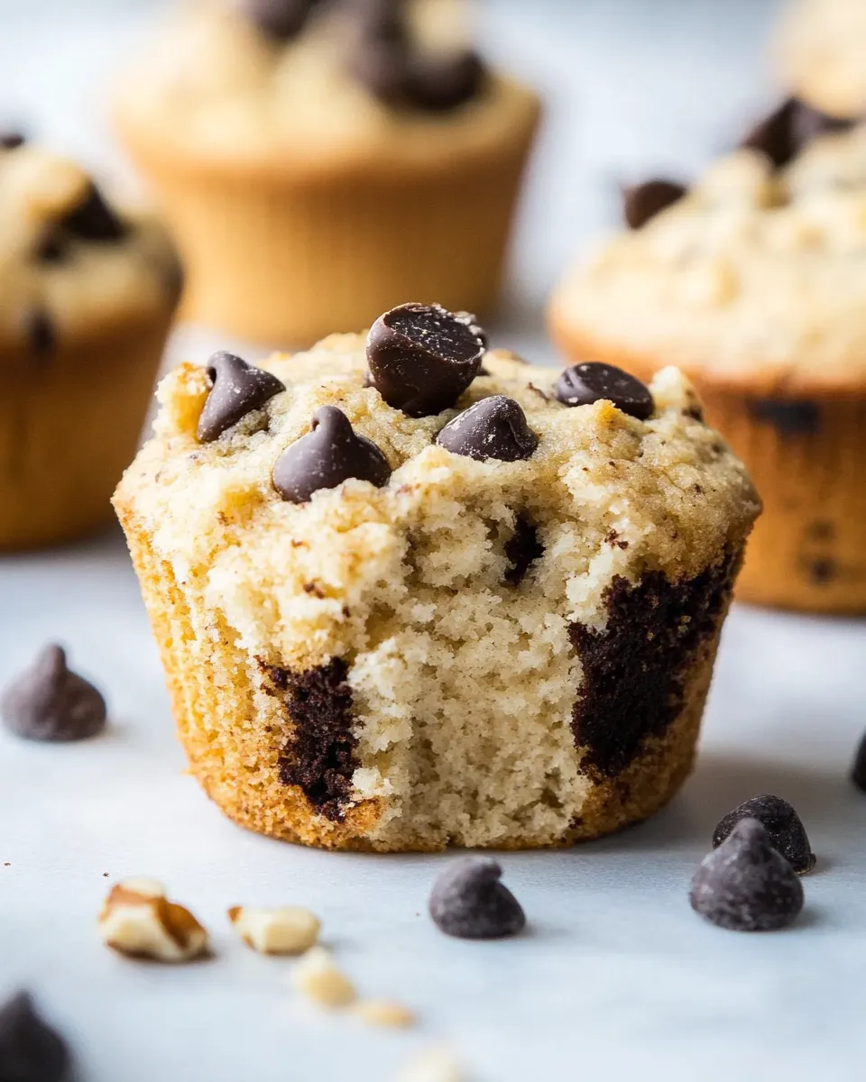 Classic Black Walnut Chocolate Chip Keto Low-Carb Muffins With Almond Flour image