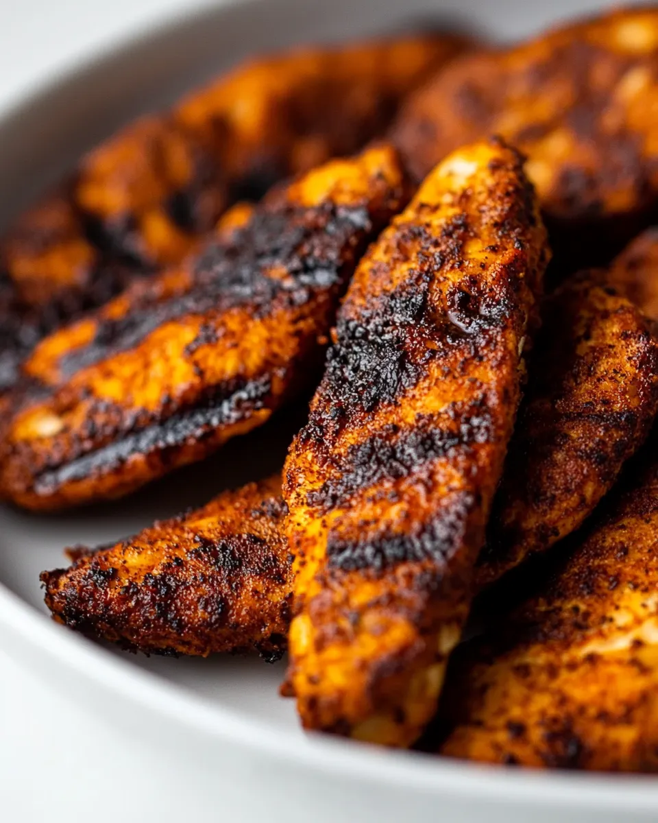 Easy Blackened Chicken Tenders food shot