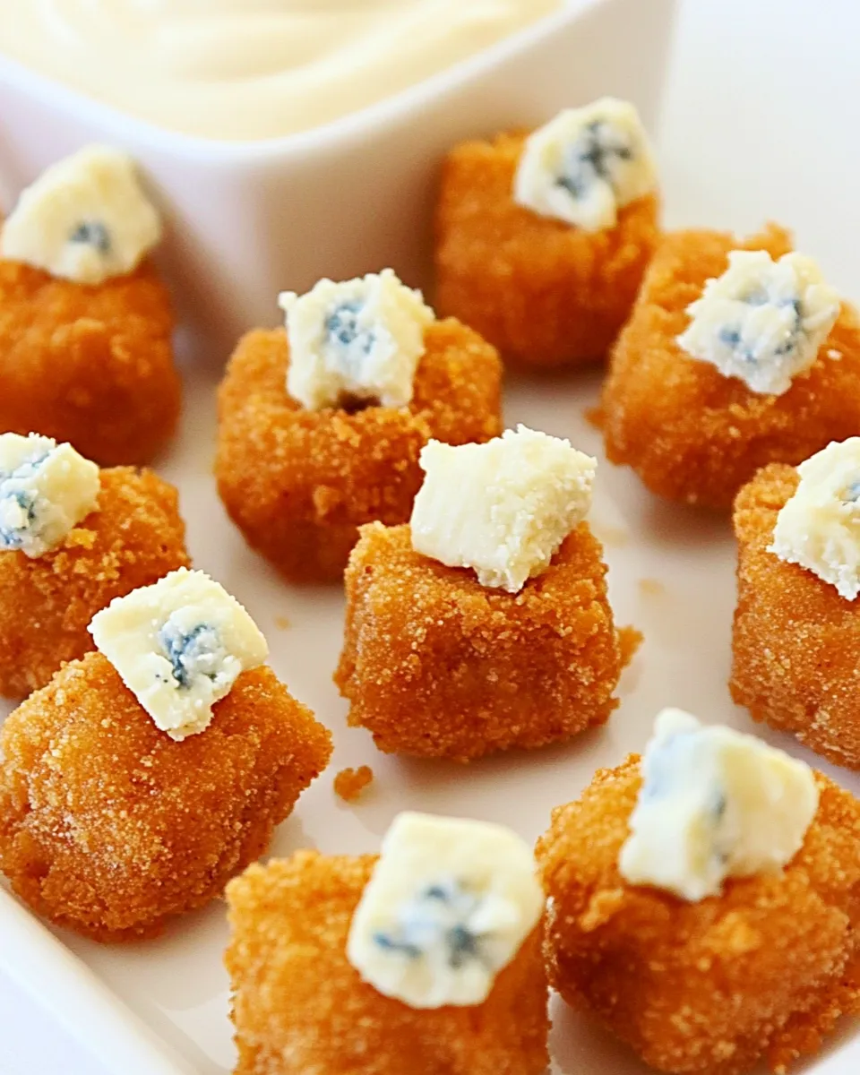 Delicious Blue Cheese Buffalo Bites shot