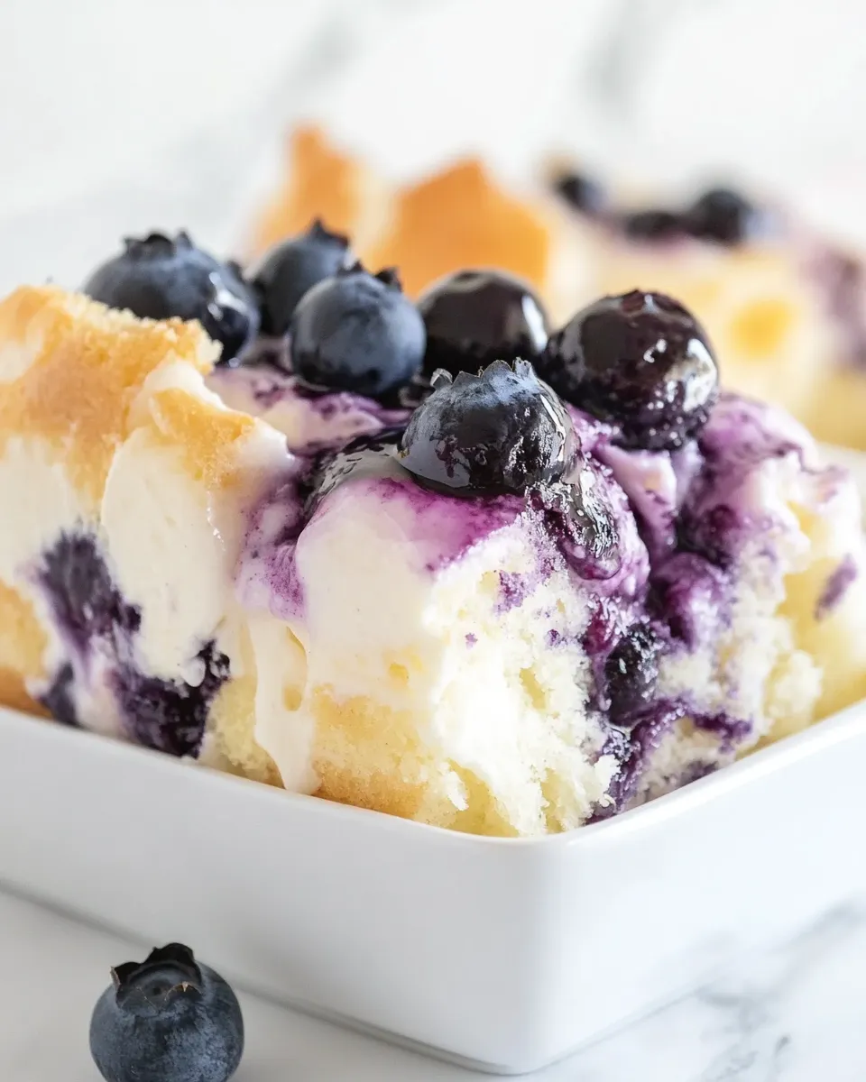 Homemade Blueberry Angel Food Cake photo