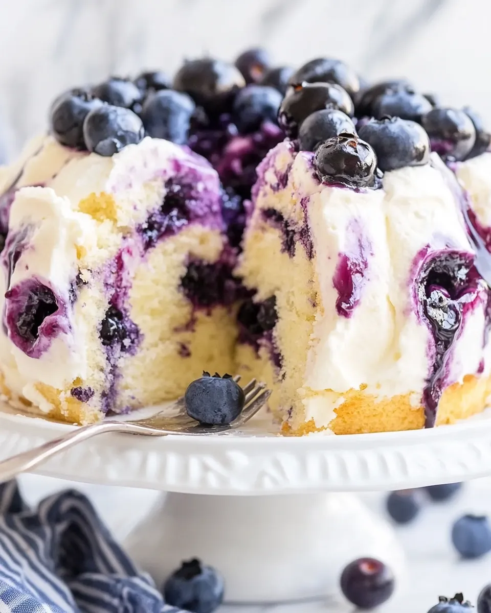 Delicious Blueberry Angel Food Cake shot