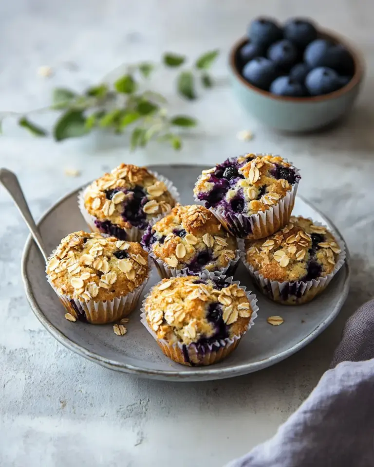 Homemade Blueberry muffins with oats & almond photo