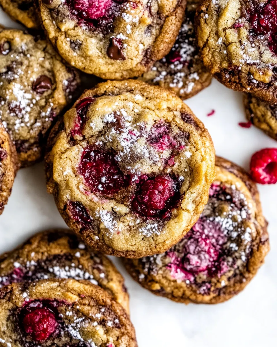 Tasty Brown Butter Raspberry Chocolate Chip Cookies. recipe photo