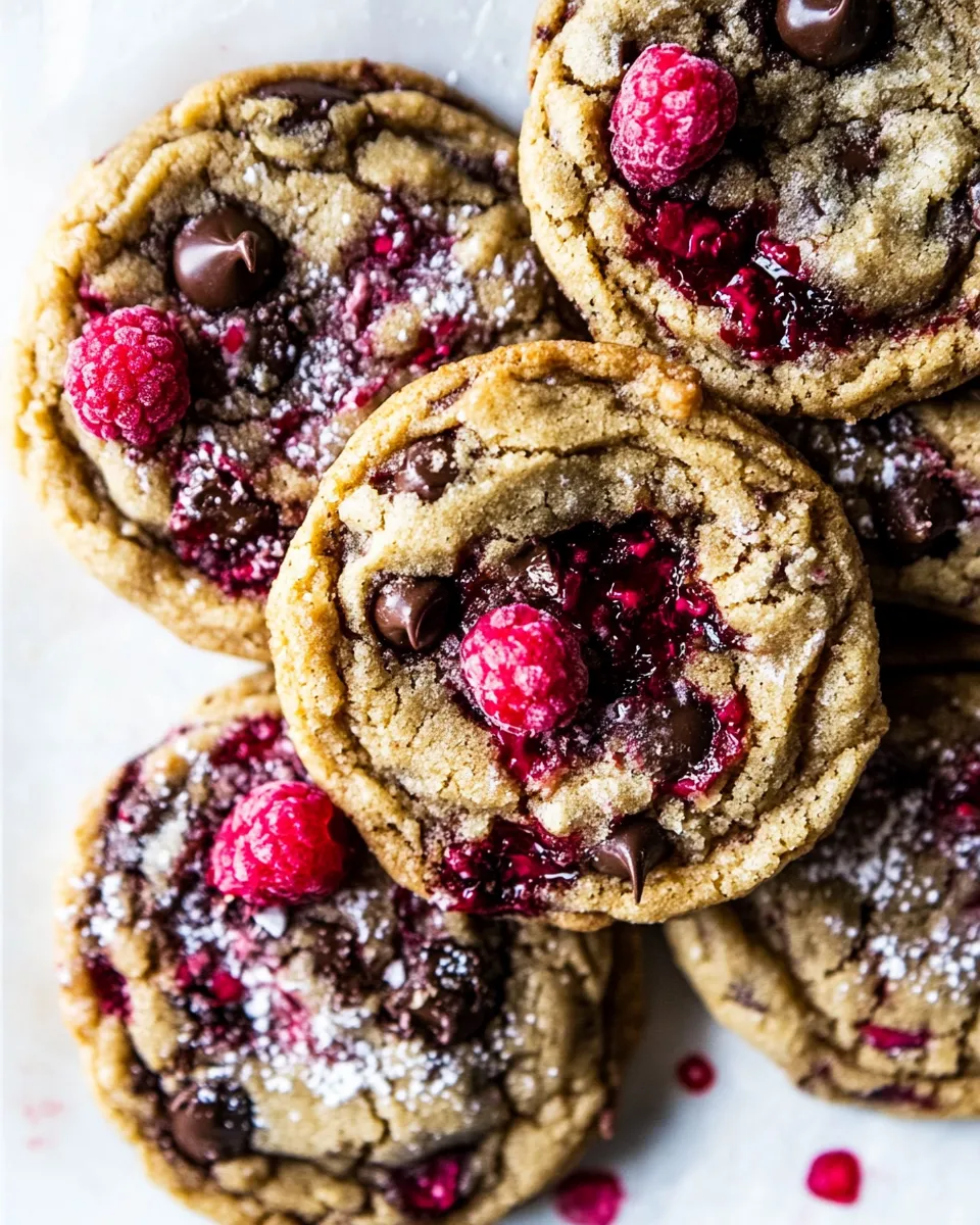 Amazing Brown Butter Raspberry Chocolate Chip Cookies. picture