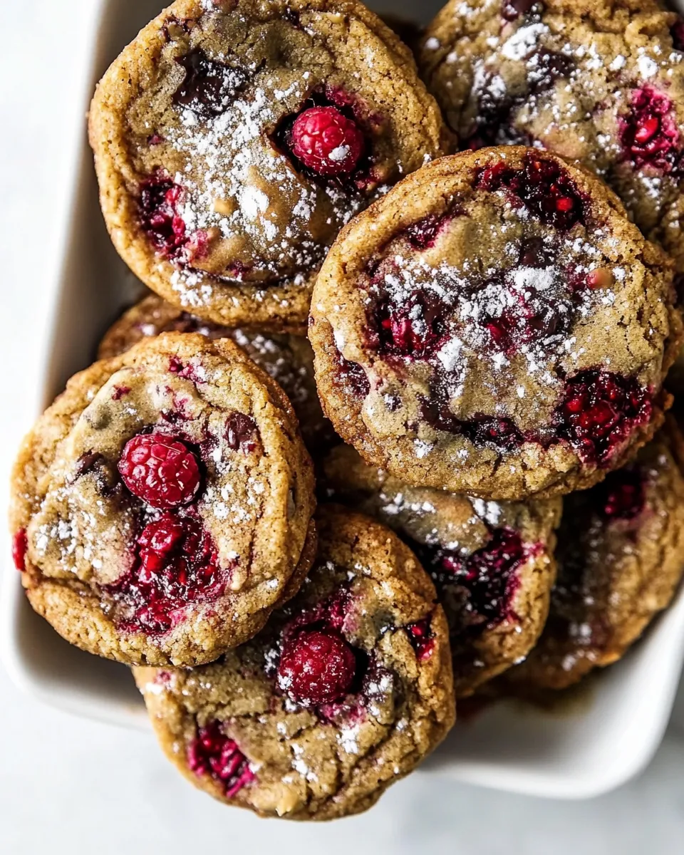 Savory Brown Butter Raspberry Chocolate Chip Cookies. shot