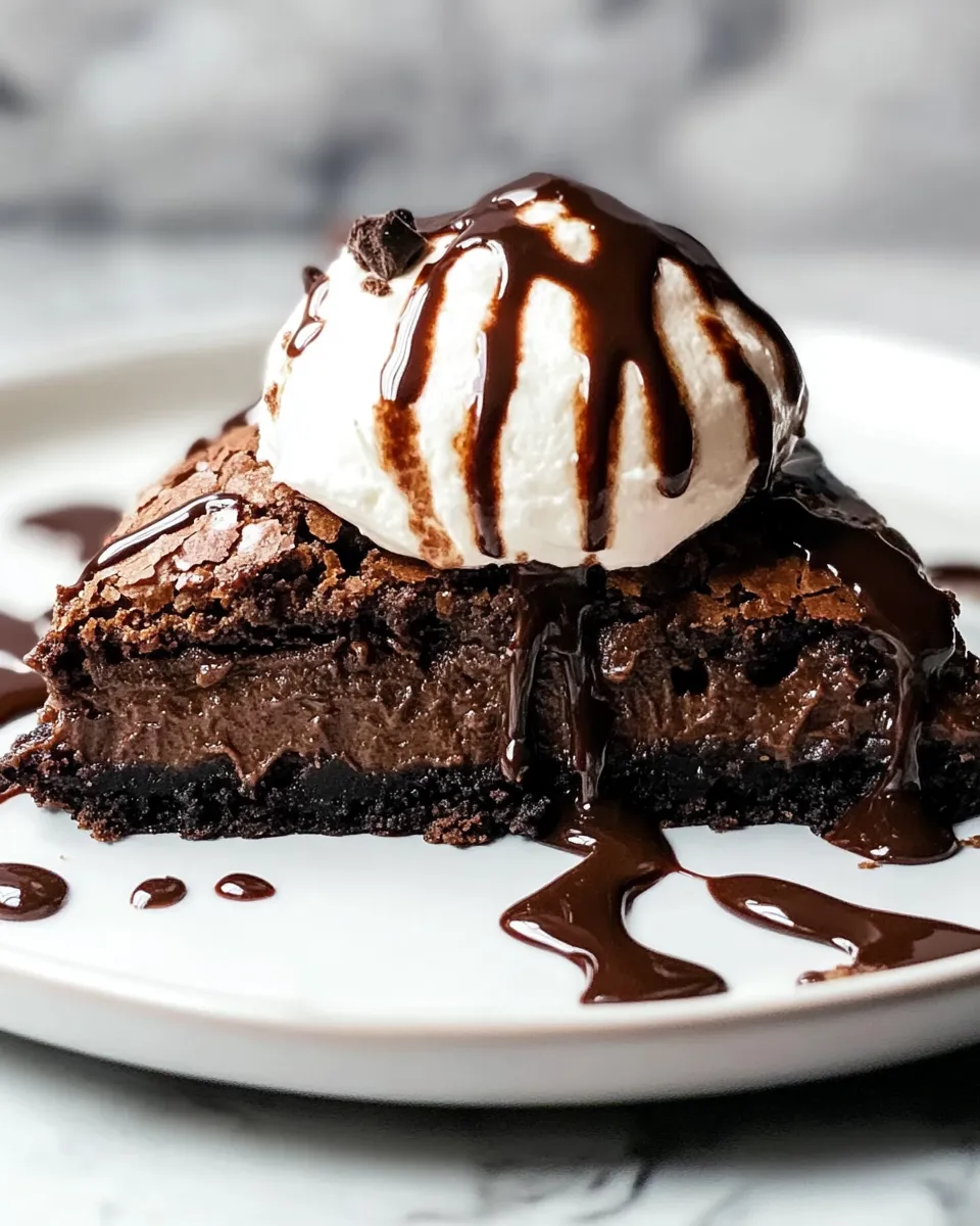 Delicious Brownie Pie a la Mode shot