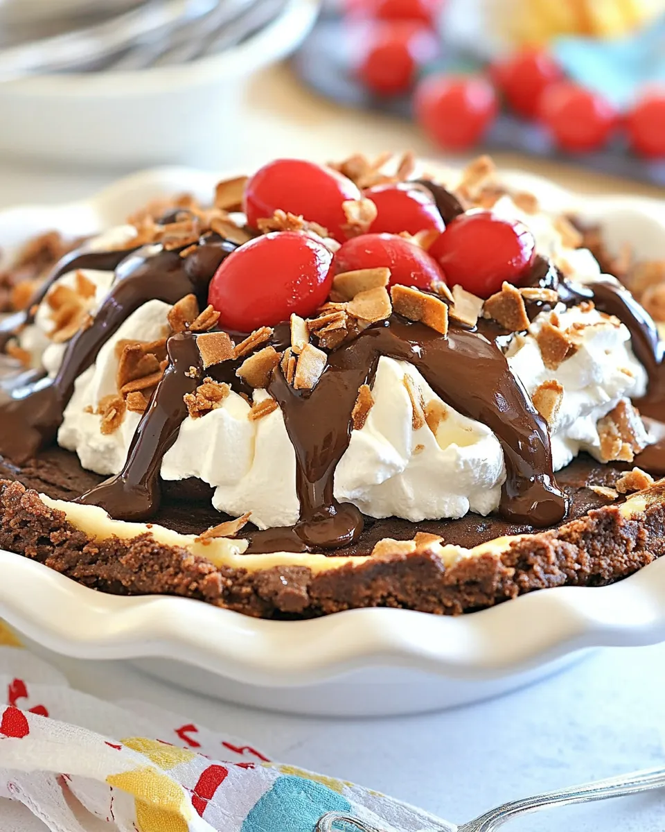 Delicious Brownie Sundae Pie shot