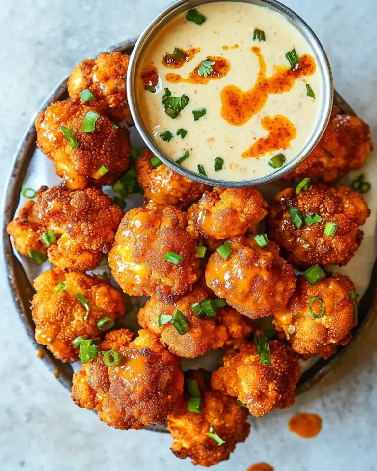 Homemade Buffalo Cauliflower with Spicy Tahini Ranch. photo