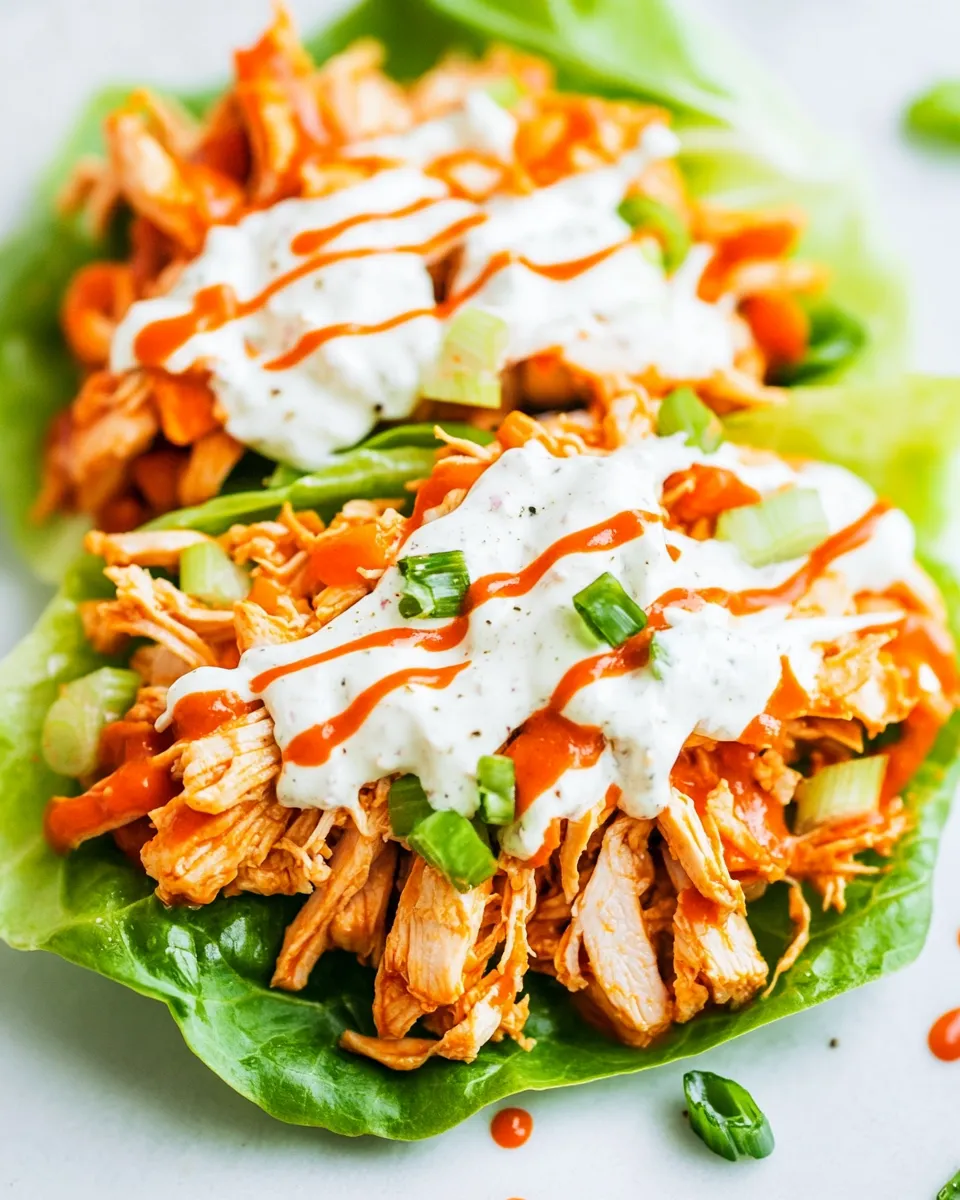 Homemade Buffalo Chicken Lettuce Wraps (Slow Cooker, Instant Pot) photo
