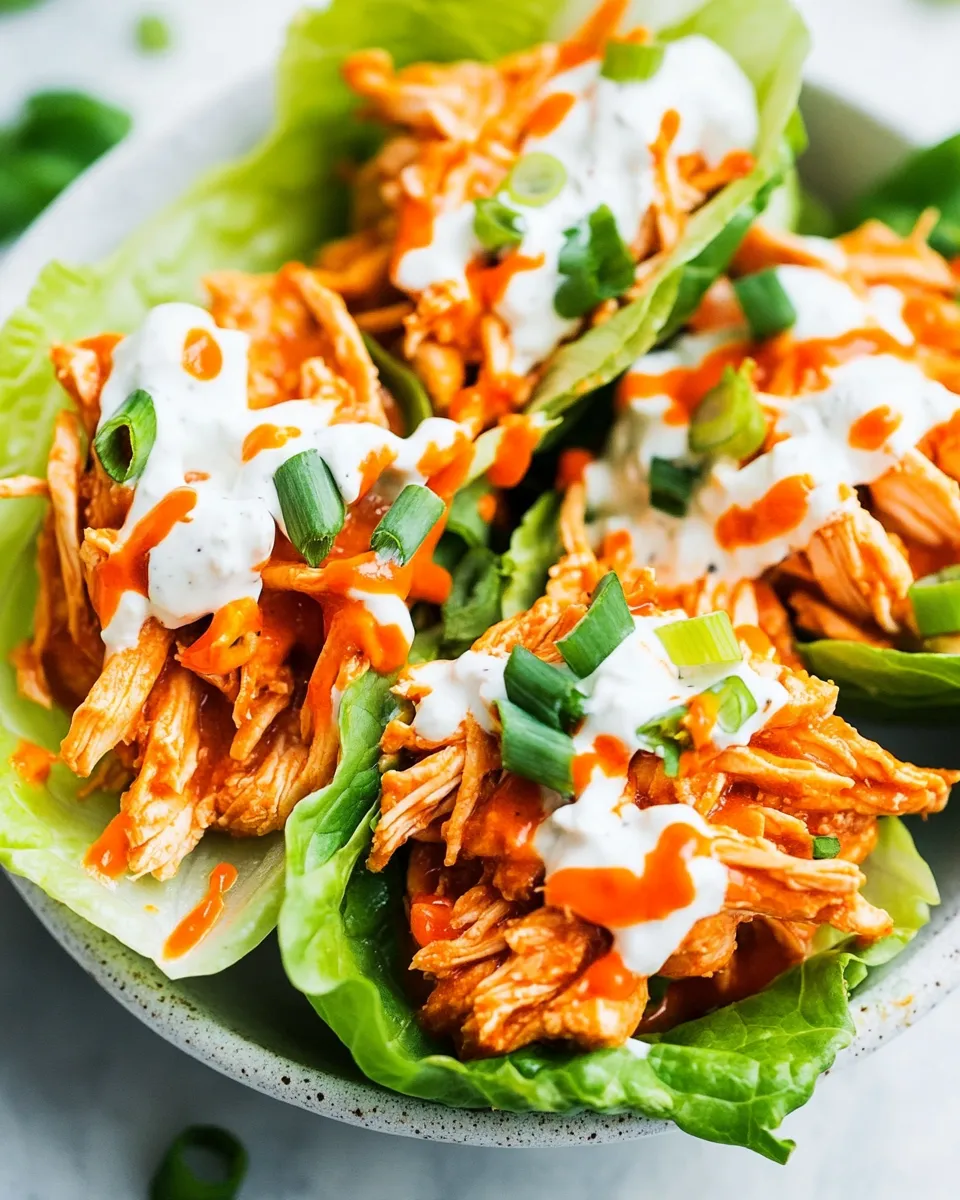 Classic Buffalo Chicken Lettuce Wraps (Slow Cooker, Instant Pot) image