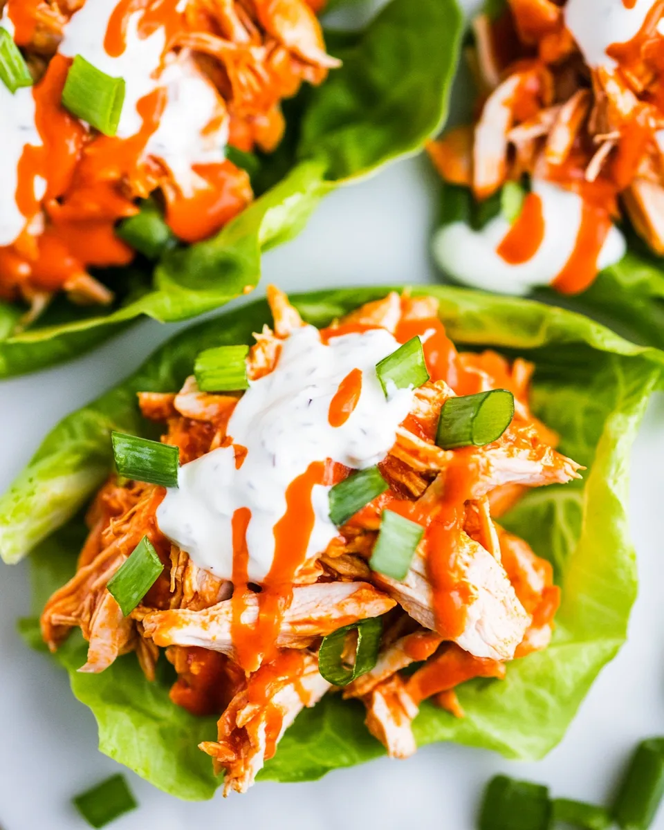 Delicious Buffalo Chicken Lettuce Wraps (Slow Cooker, Instant Pot) shot