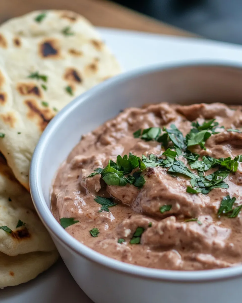 Classic Butter Chicken Dip with Gluten-Free Naan Bread image