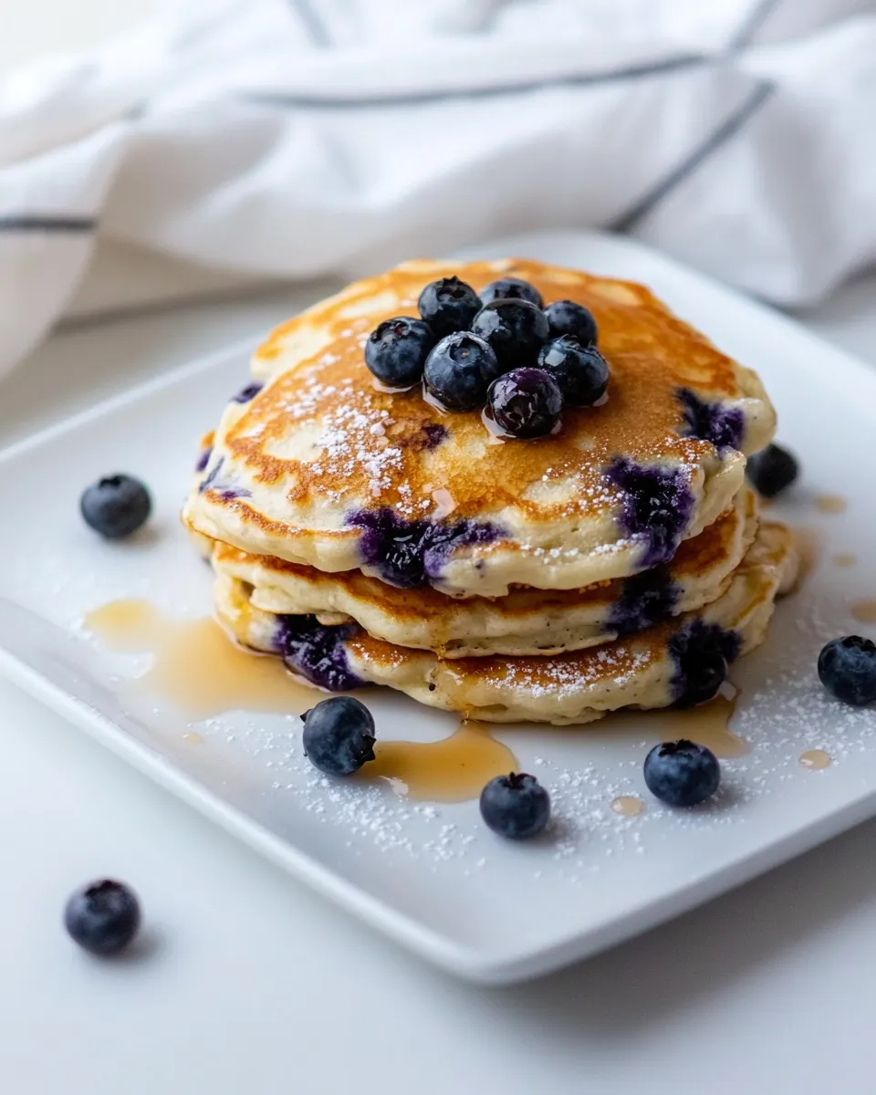 Delicious Buttermilk Blueberry Pancakes shot