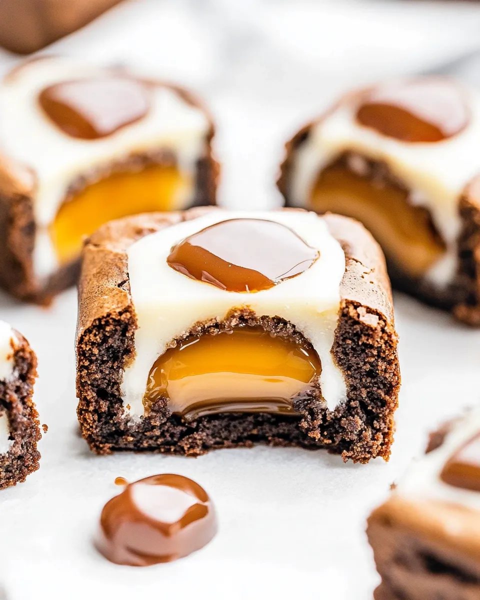 Easy Caramel Stuffed Brownie Bites picture