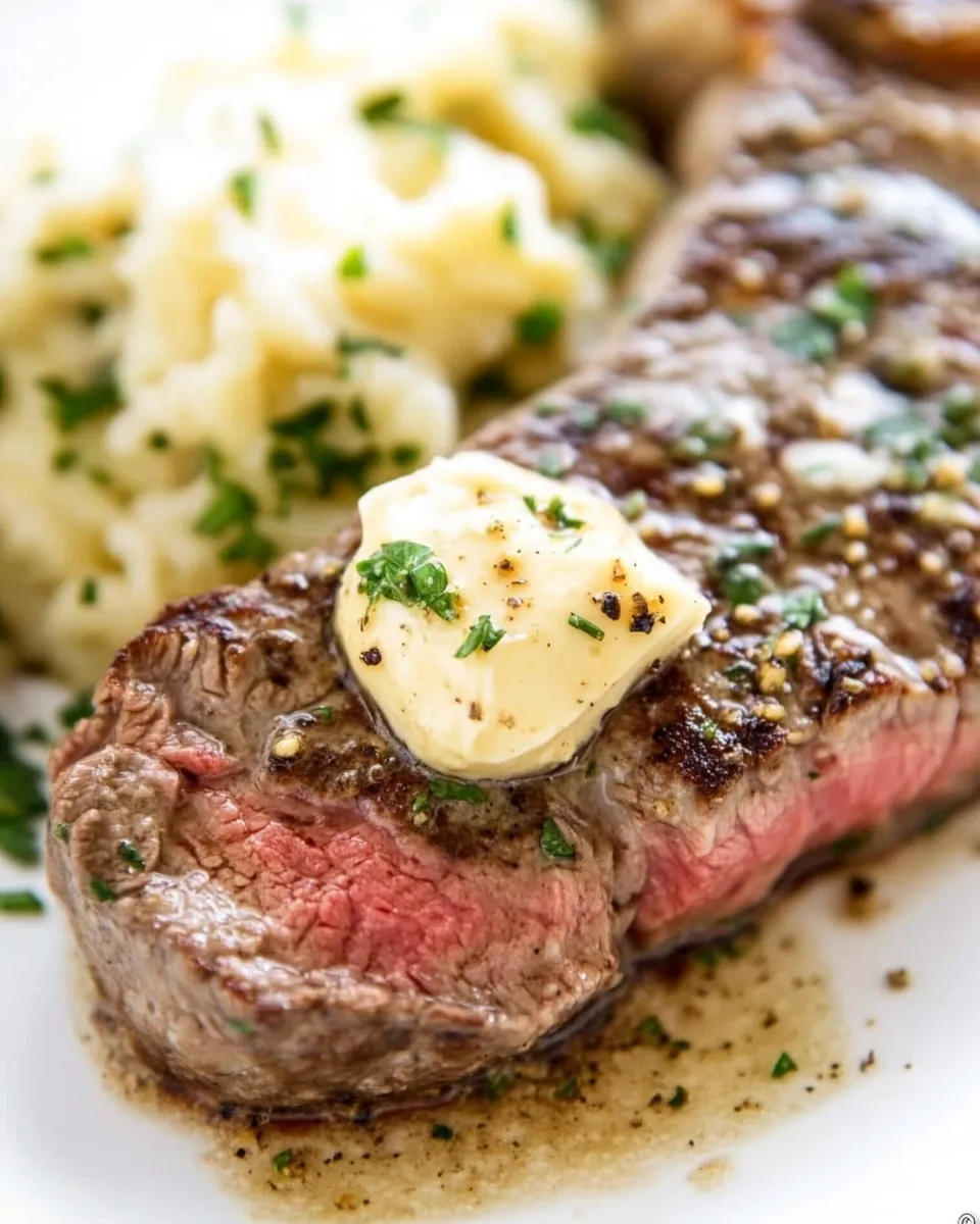 Easy Cast Iron Strip Steak with Garlic Butter recipe photo
