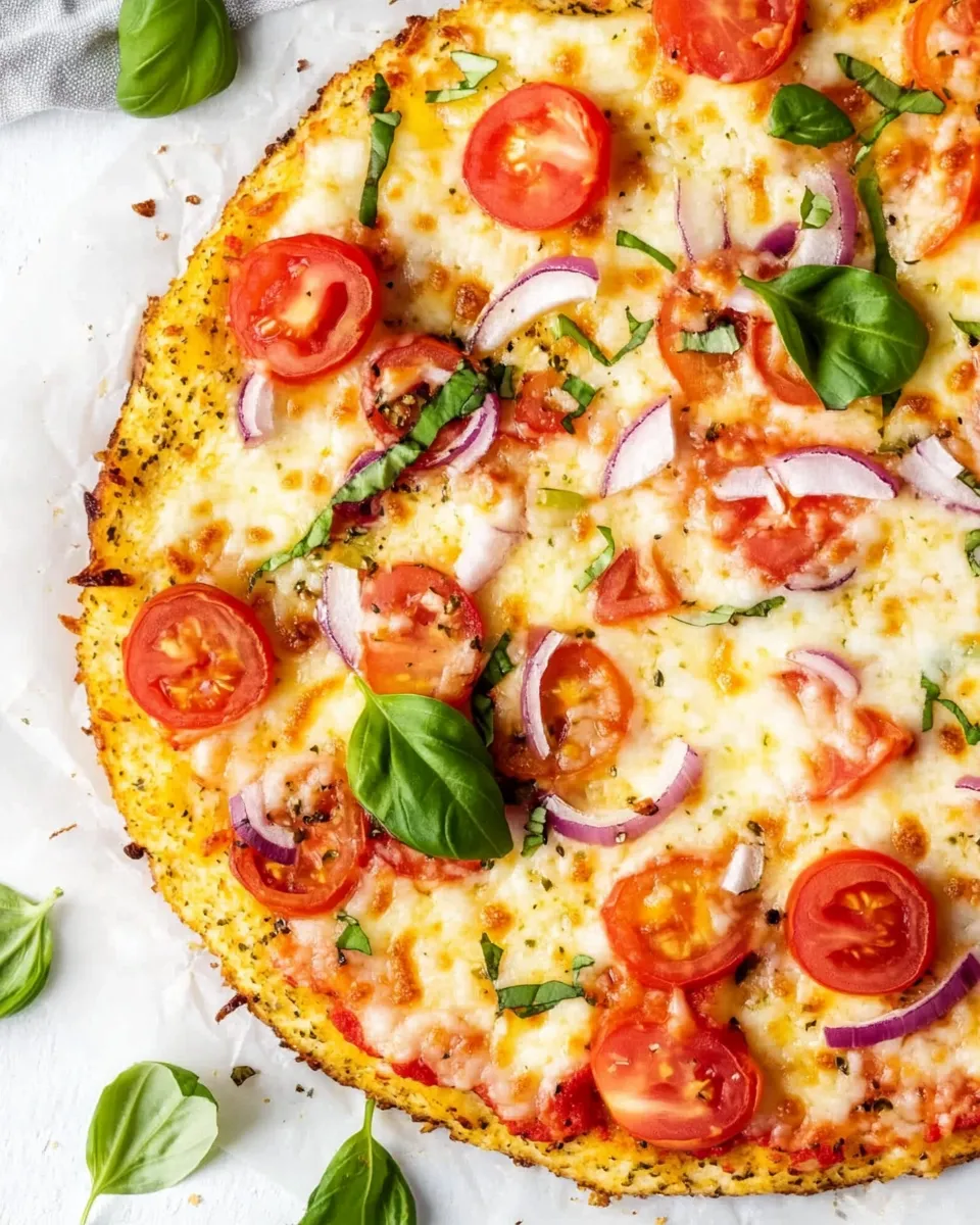 Delicious Cauliflower Crust Pizza shot