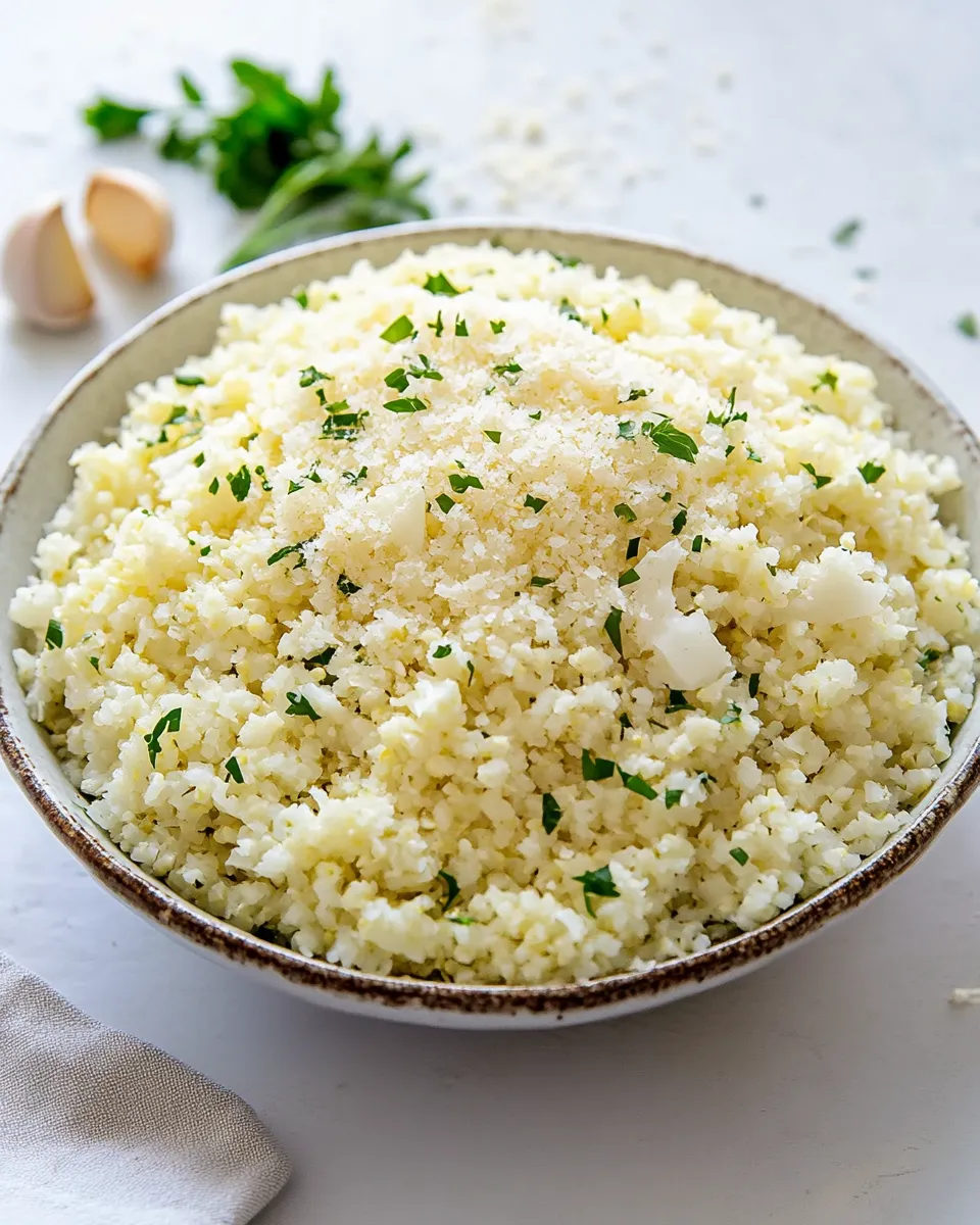 Best Cauliflower Rice with Garlic and Parmesan shot