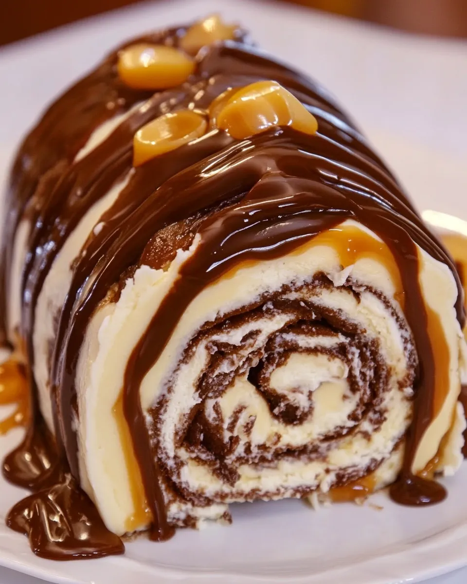 Classic Cheese Roulade with Caramel Chocolate Glaze image
