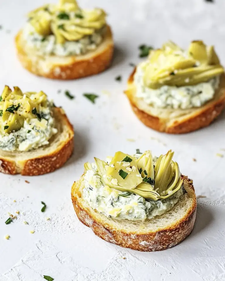 Homemade Cheesy Artichoke Crostini photo