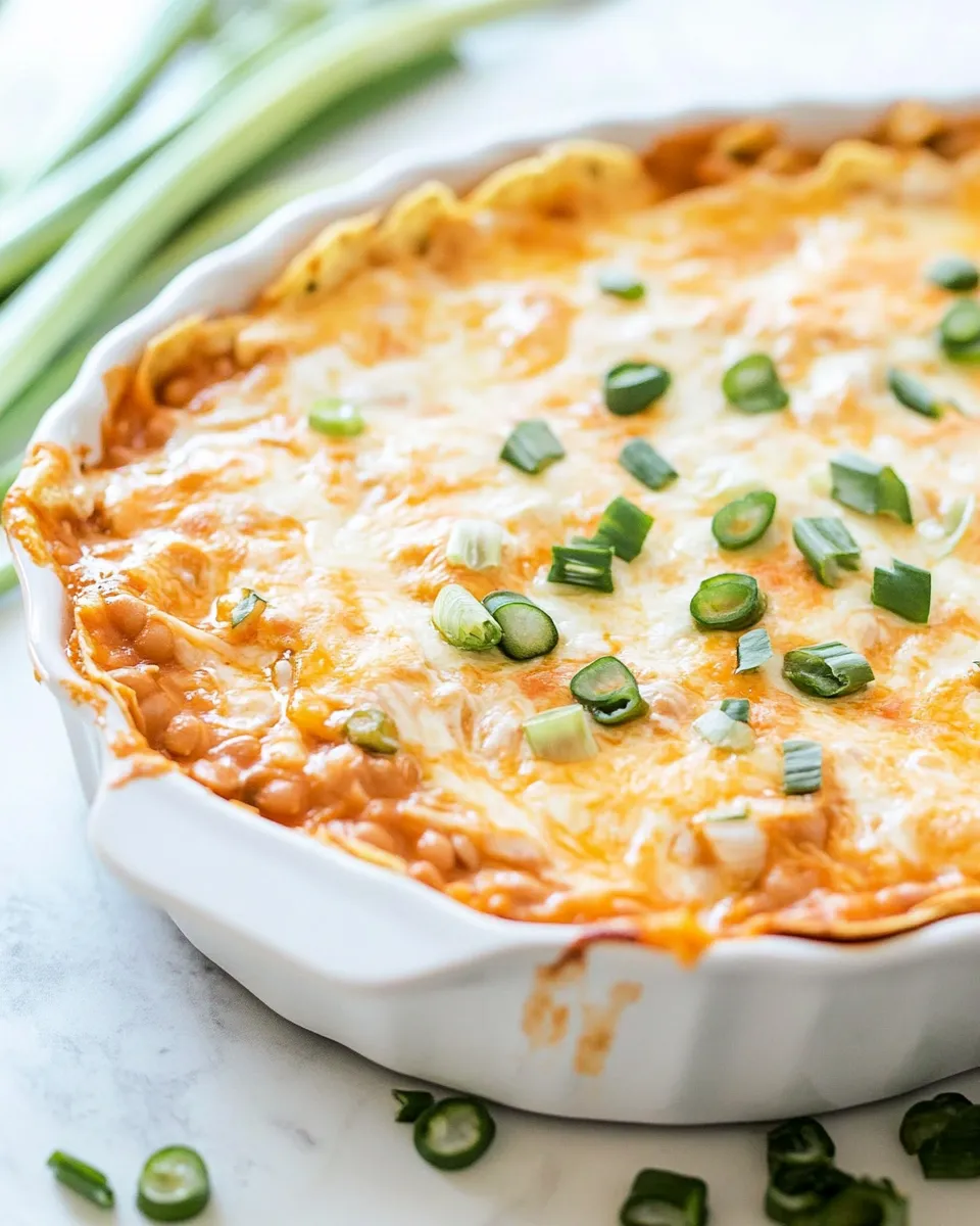 Delicious Cheesy Bean Dip shot