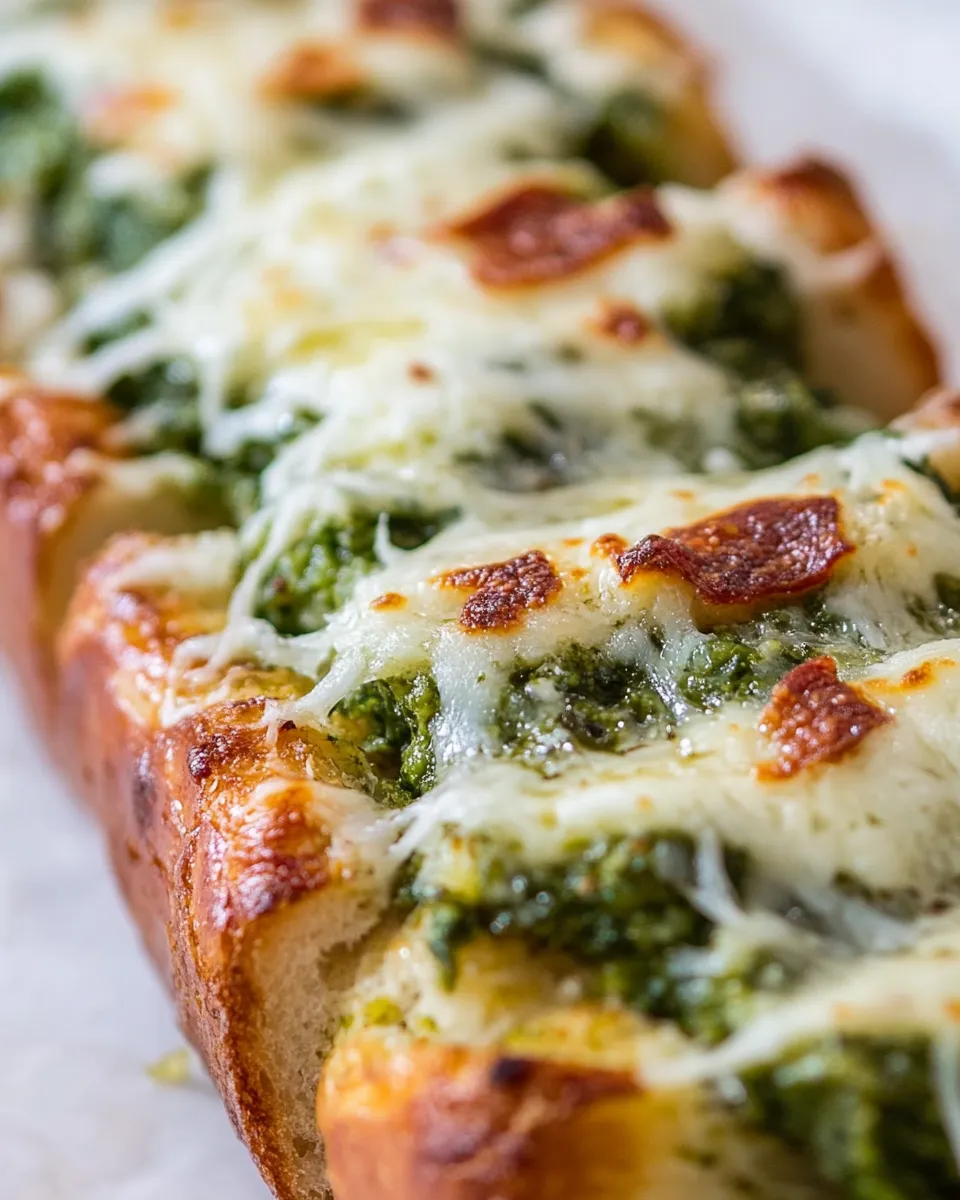 Homemade Cheesy Pesto Garlic Bread photo