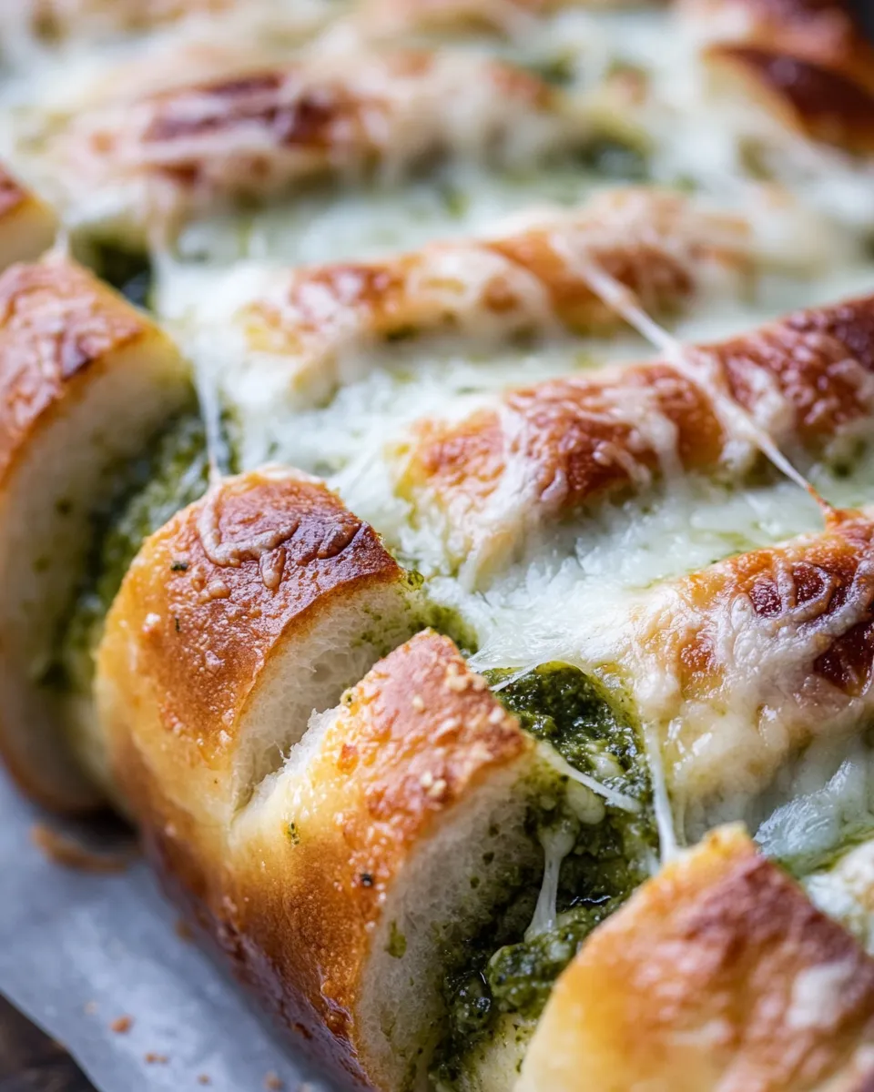 Classic Cheesy Pesto Garlic Bread image