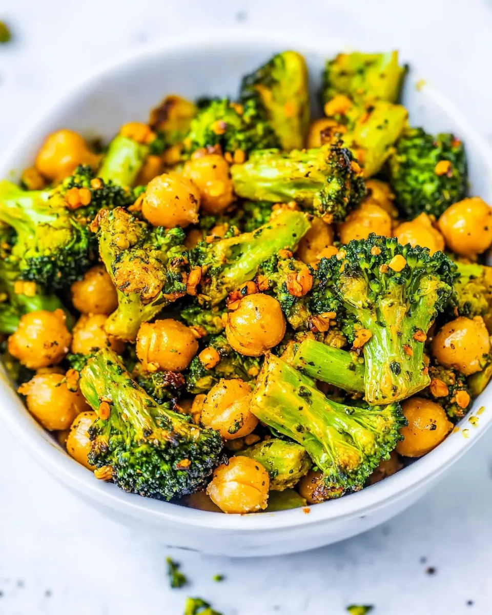 Easy Cheesy Roasted Chickpeas and Broccoli recipe photo