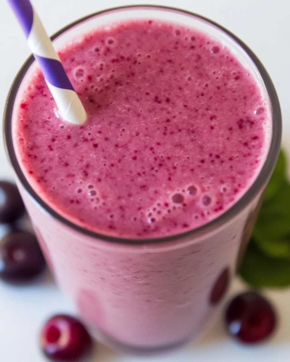 Easy Cherry Spinach Smoothie recipe photo
